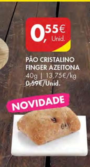 Pão Cristalino Finger Azeitona