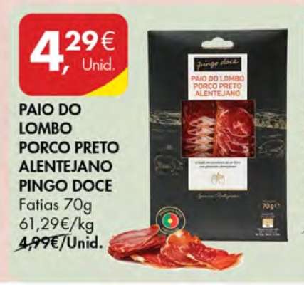 PAIO DO LOMBO PORCO PRETO ALENTEJANO PINGO DOCE