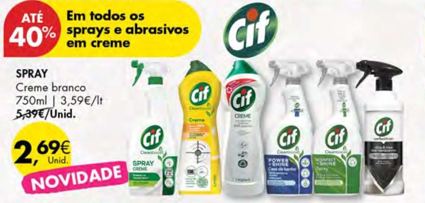 Cif Sprays e Abrasivos em Creme