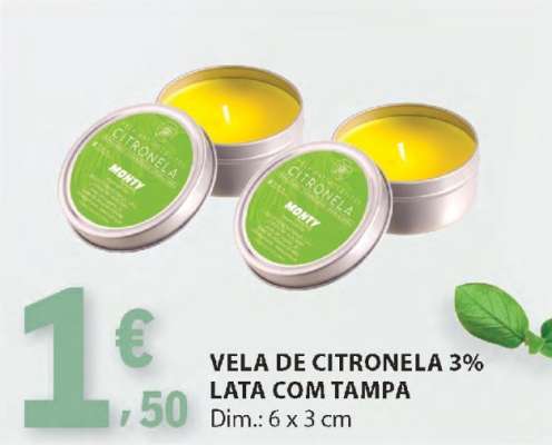VELA DE CITRONELA 3% LATA COM TAMPA