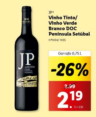 JP Vinho Tinto/Vinho Verde Branco DOC Península Setúbal