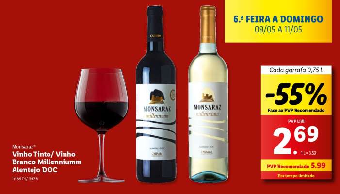 Monsaraz Vinho Tinto/ Vinho Branco Millennium Alentejo DOC