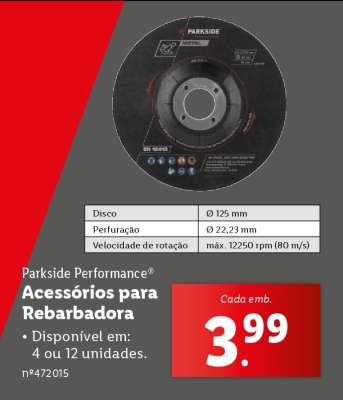 Parkside Performance Acessórios para Rebarbadora