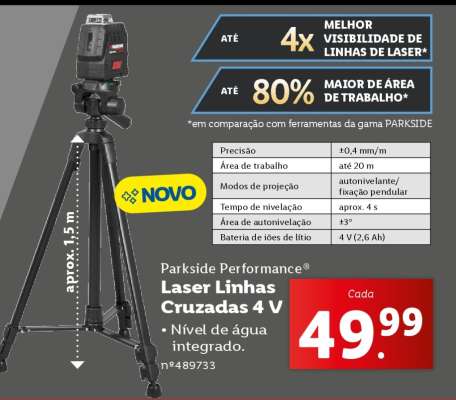 Parkside Performance Laser Linhas Cruzadas 4 V