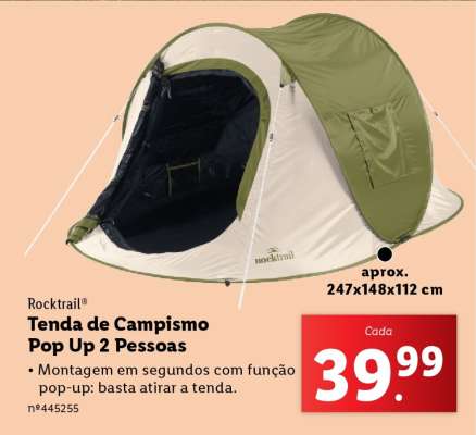Tenda de Campismo Pop Up 2 Pessoas