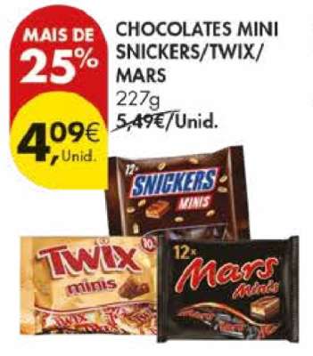 Chocolates Mini Snickers/Twix/Mars