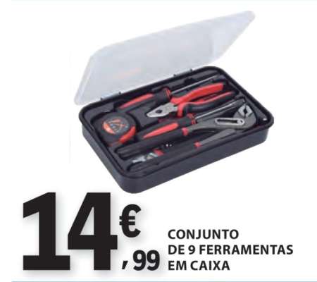 CONJUNTO DE 9 FERRAMENTAS EM CAIXA