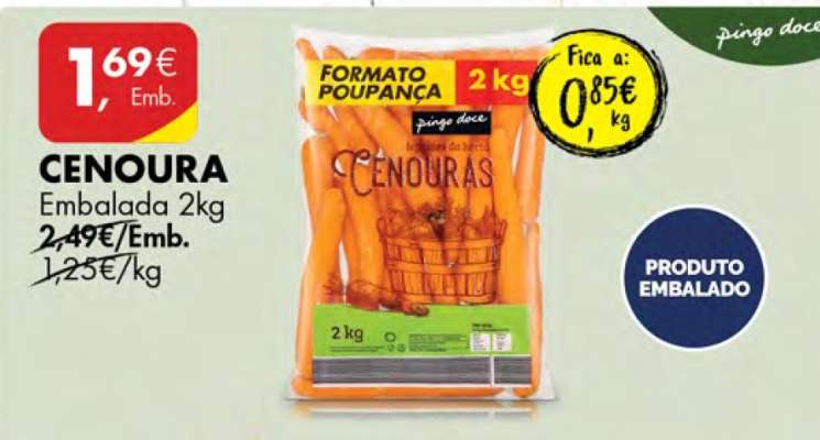 Cenoura Embalada 2kg