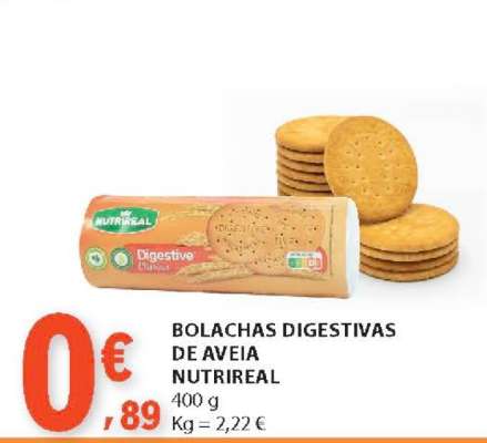 Bolachas Digestivas de Aveia NutriReal