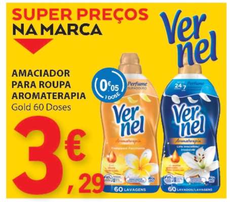 Vernel Amaciador para Roupa Aromaterapia Gold 60 Doses
